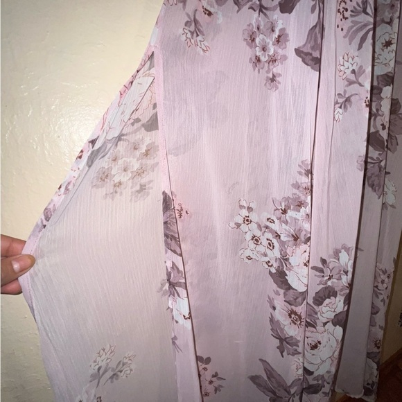 Purple flower off shoulder Dress - Picture 2 of 5